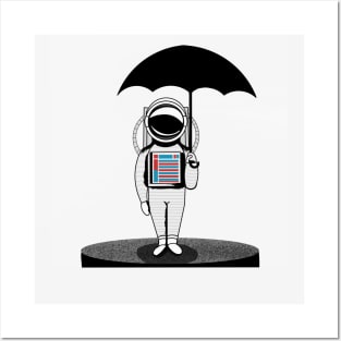 Astronout with umbrella Posters and Art